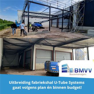 Uitbreiding fabriekshal bijna wind- en waterdicht!